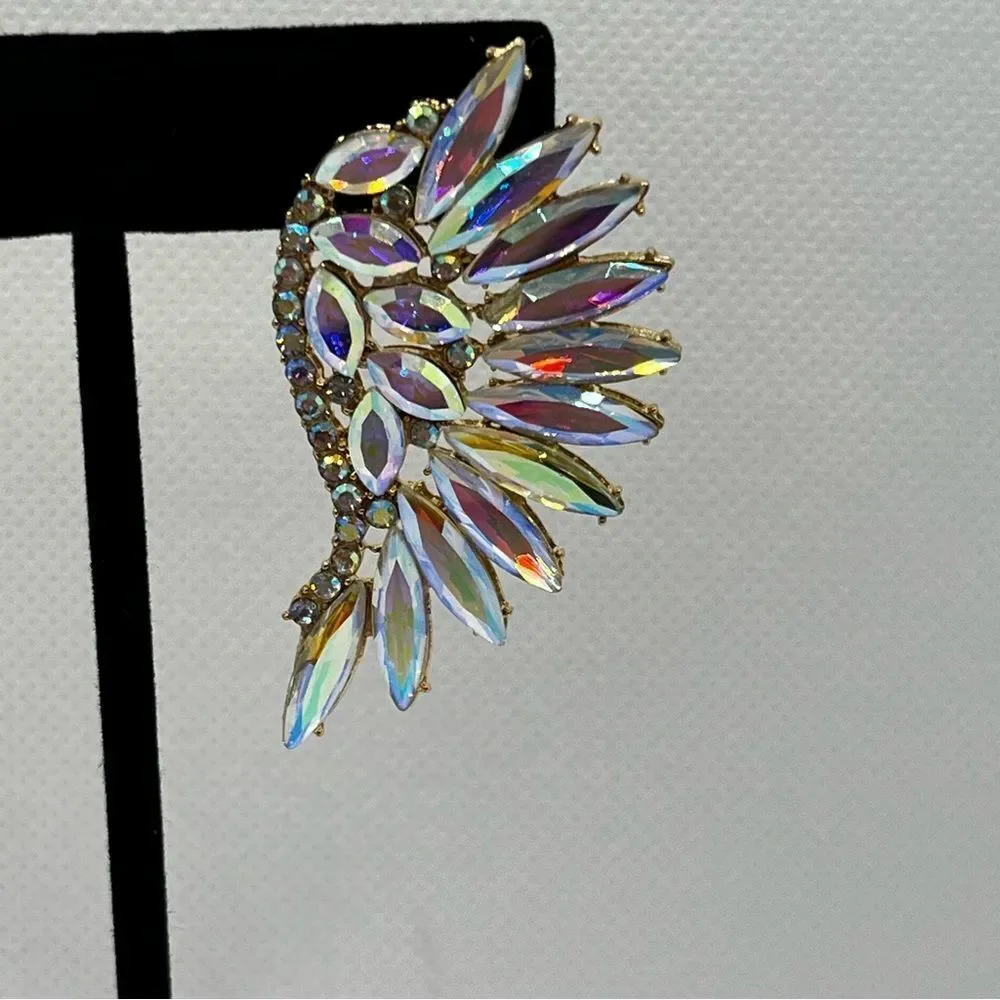 EARRINGS! Betsey Johnson Angel Wing AB Crystal Earrings BNWT